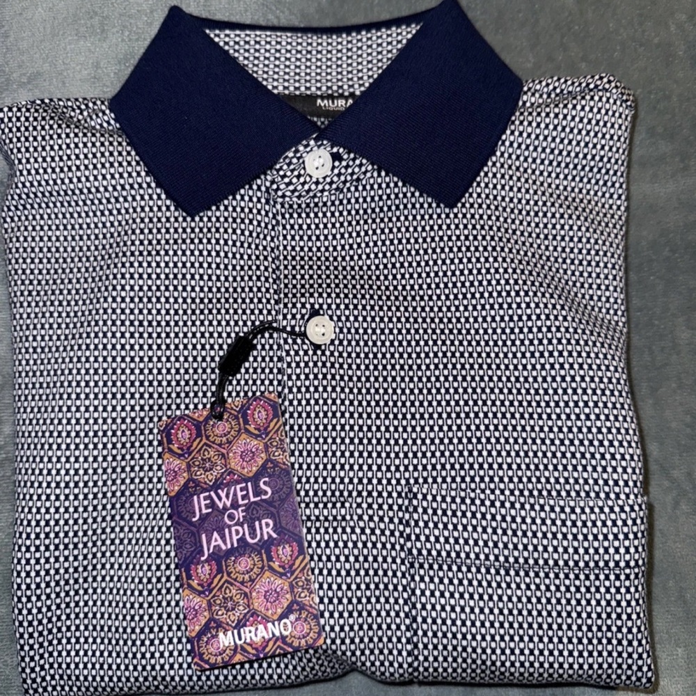 Murano Men's Blue and White Shirt - Picture 9 of 11